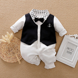 Discover the Gentleman Baby Long Sleeve Romper Outfit
