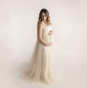 Discover the Net Gauze Bandage Maternity Mopping Dress