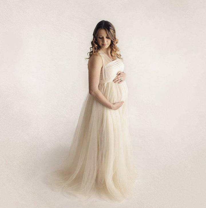 Discover the Net Gauze Bandage Maternity Mopping Dress